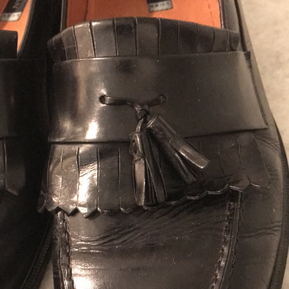 Bostonian Loafers Mens 13 Black Tassel Leather Shoes Luxe Made in Italy Classic - Picture 6 of 10